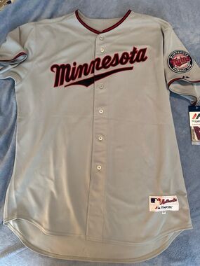 Majestic Gray Twins Miguel Sano Autographed Jersey with JSA Authentication